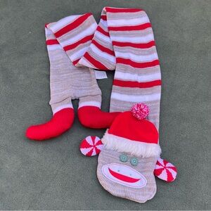 Sock Monkey Christmas Scarf